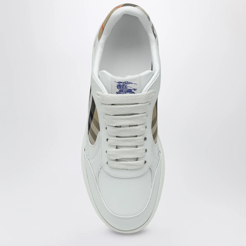 Burberry - White leather sneaker terrace and Check